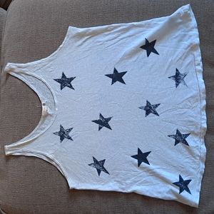 SUNDRY Womens Sleeveless Tee T-shirt.     black and white star Size US 0